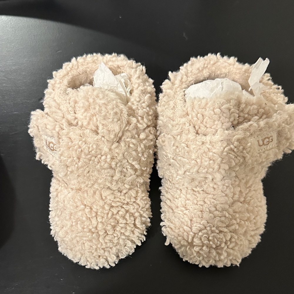 UGG Tan Fuzzy Baby Booties